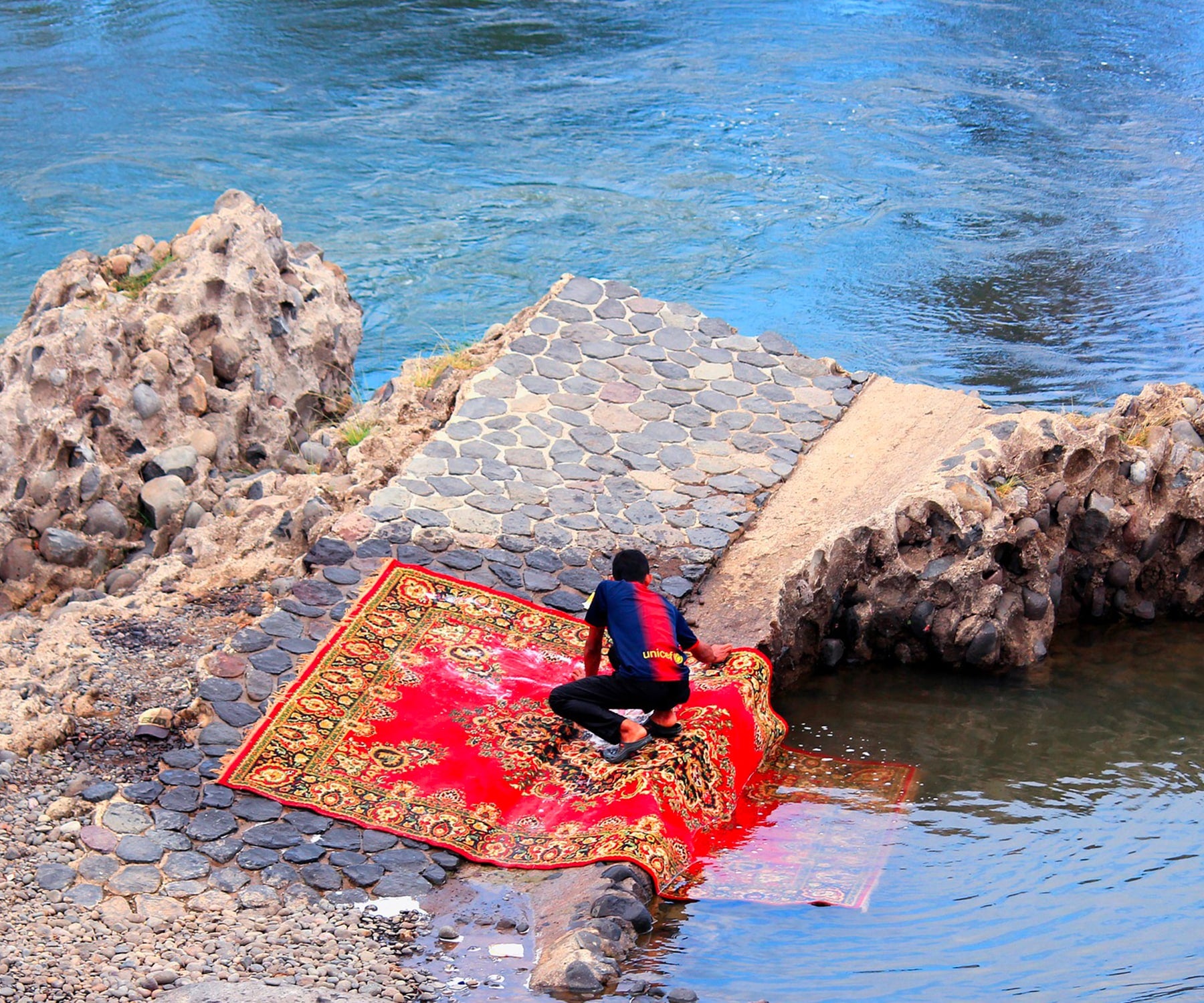 Nettoyage d’un tapis en laine