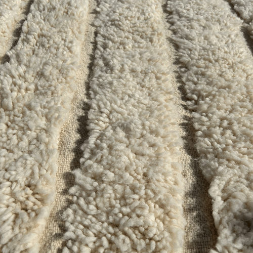 Tapis Beni Ouarain Blanc lignes droites - SAFIA RUGS