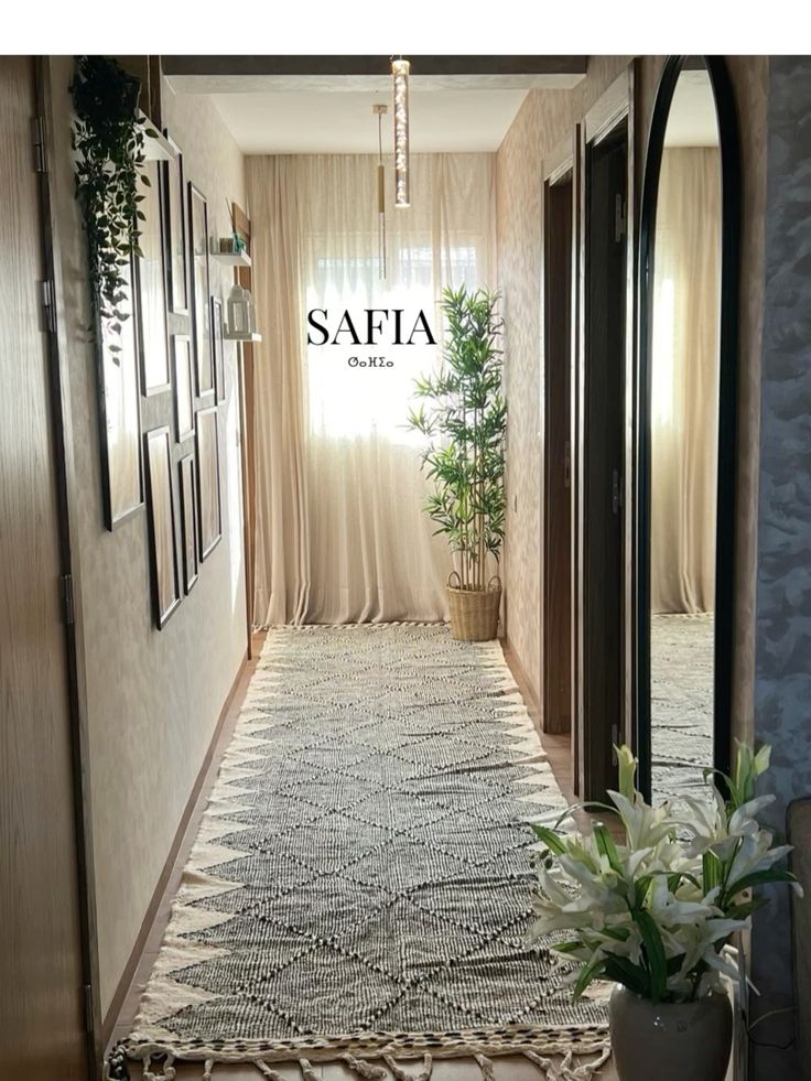 Tapis Zanafi Couloir Noir et Blanc