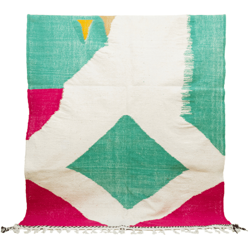 Tapis berbère Zanafi bleu vert rose fushia - SAFIA RUGS