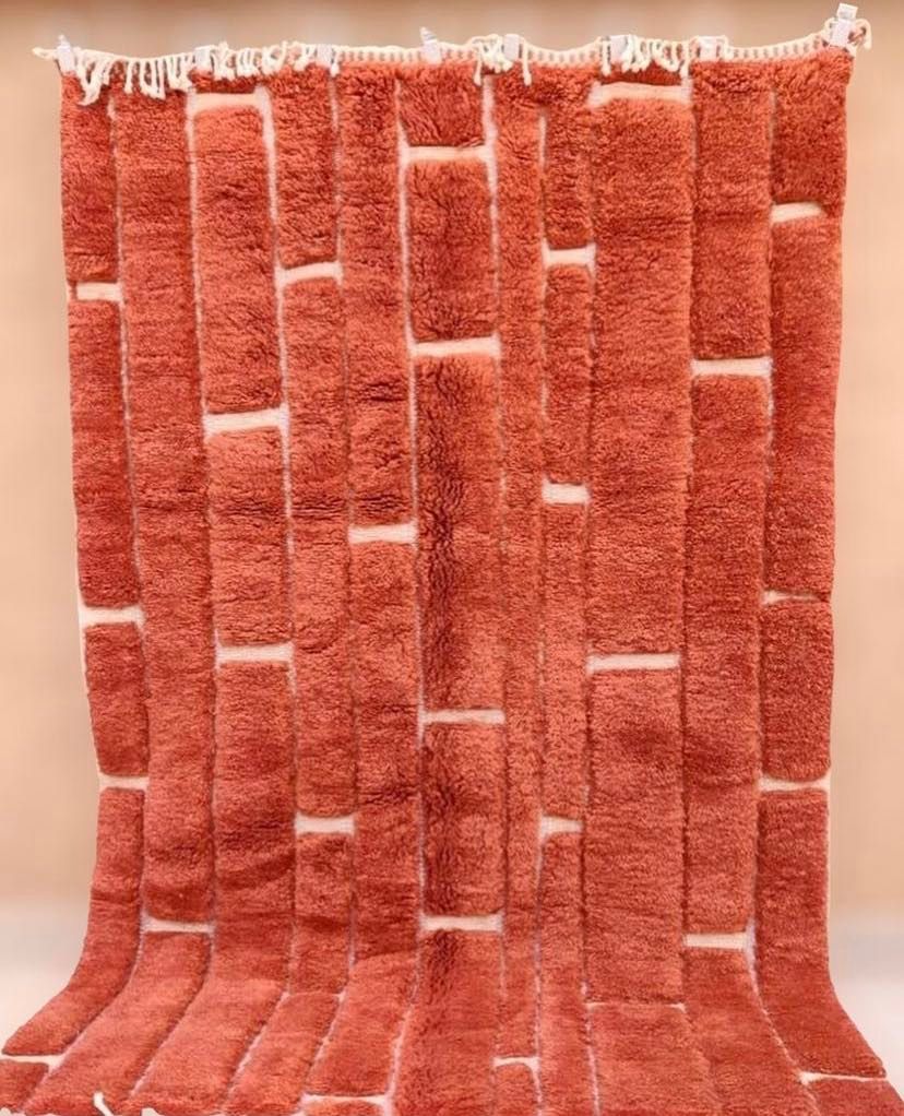 Tapis berbère de luxe Mrirt Salon Rouge Brique