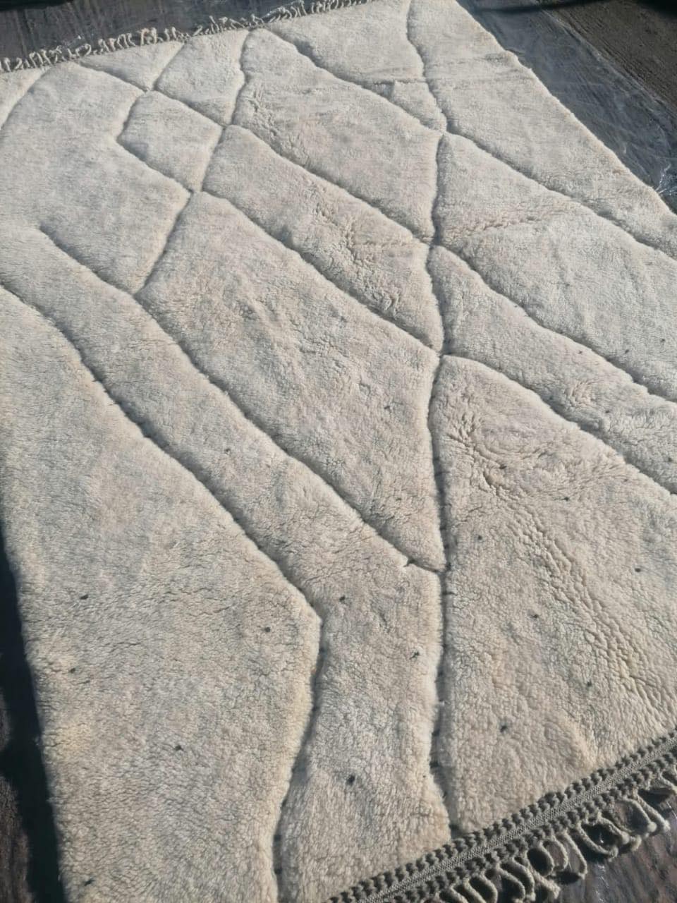 Tapis berbère de luxe Mrirt Salon Blanc