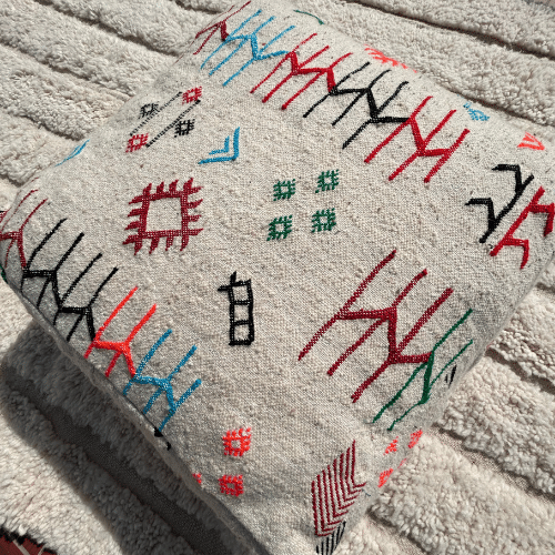 Pouf type tapis motifs berbères - SAFIA RUGS