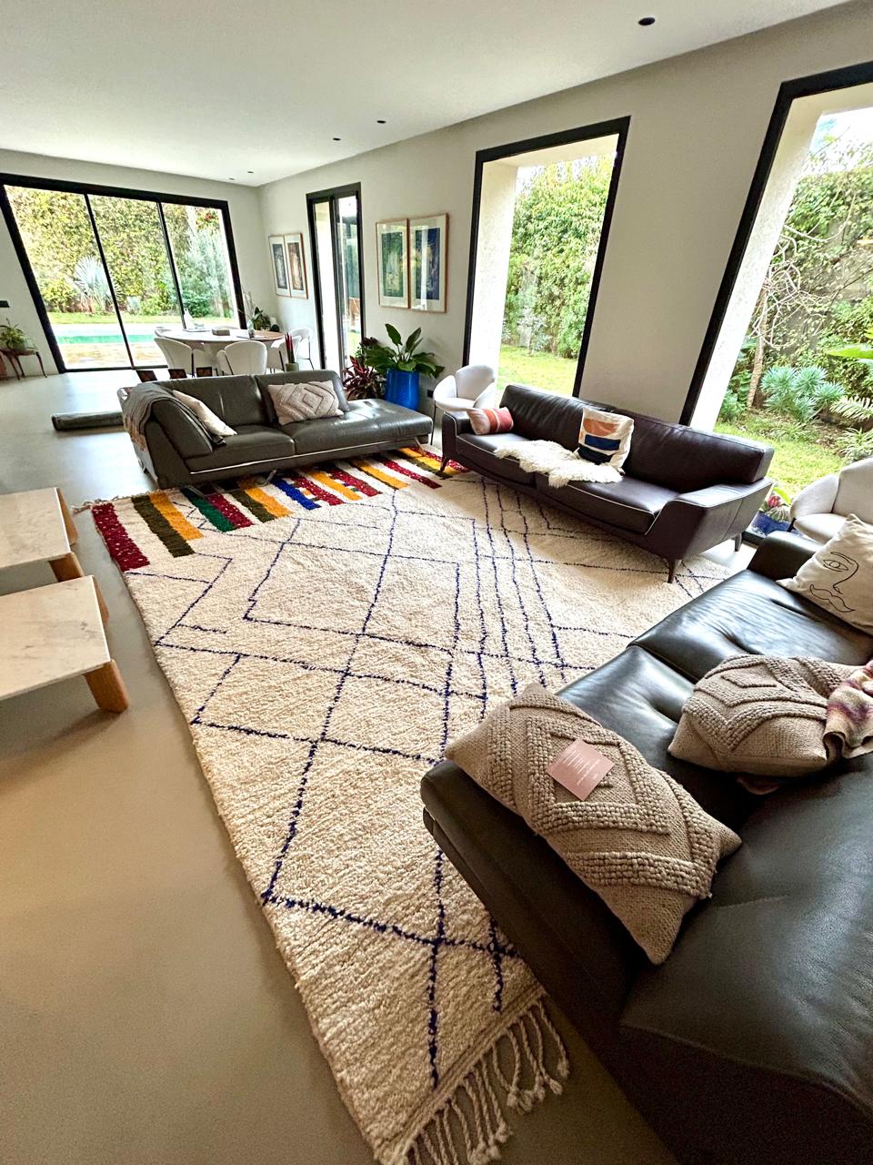 Grand Tapis Beniourain Arc-en-ciel Sur Mesure XXL - SAFIA RUGS