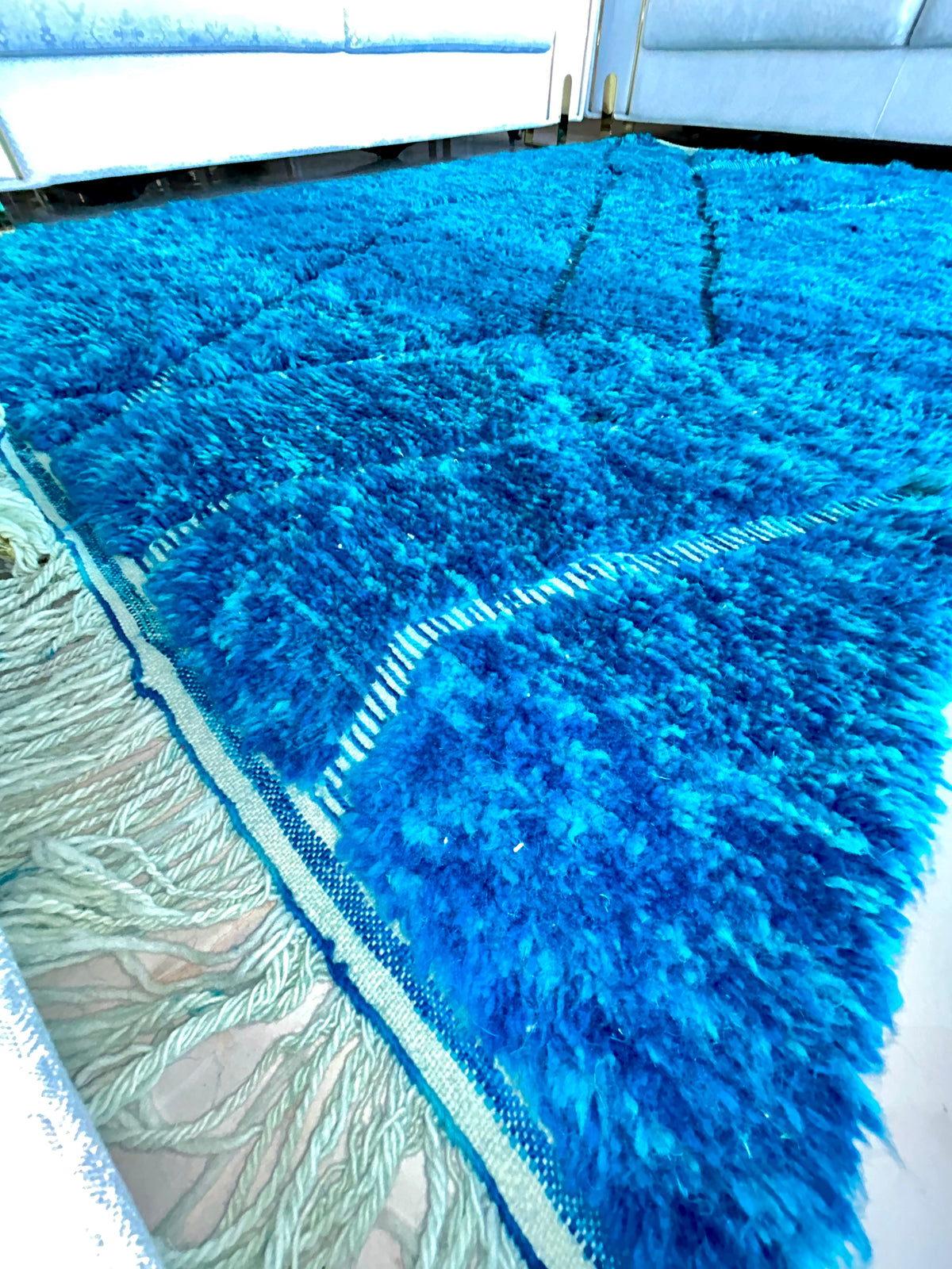 Tapis Beni Ouarain Bleu Azur - SAFIA RUGS
