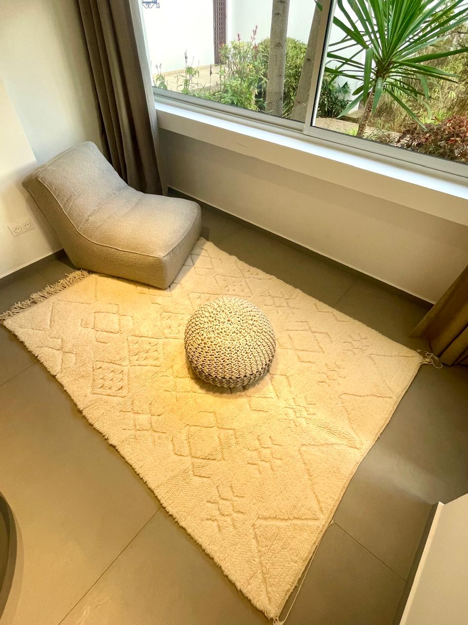 Tapis Beniourain Salon Simple aux motifs Berbères