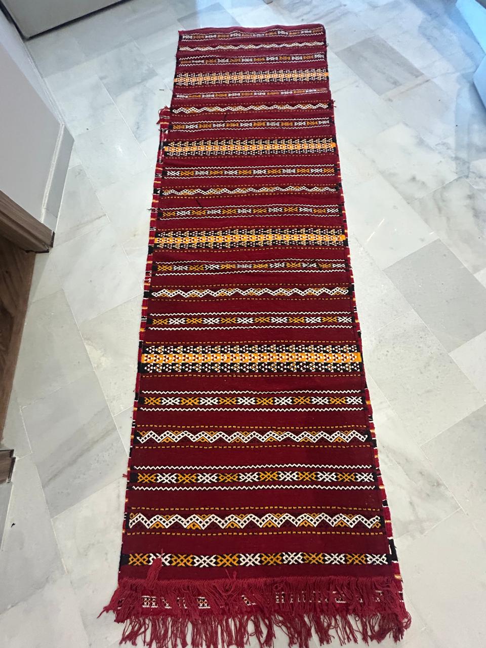 Tapis Berbère Couloir Hanbel Rouge
