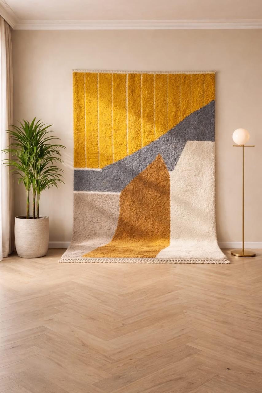 Grand Tapis Beni Ouarain Salon multi-couleurs