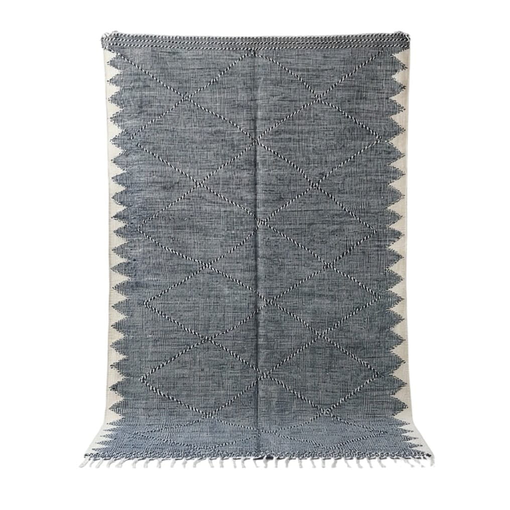 Tapis Berbère Zanafi Noir Et Blanc Petits Losanges - SAFIA RUGS