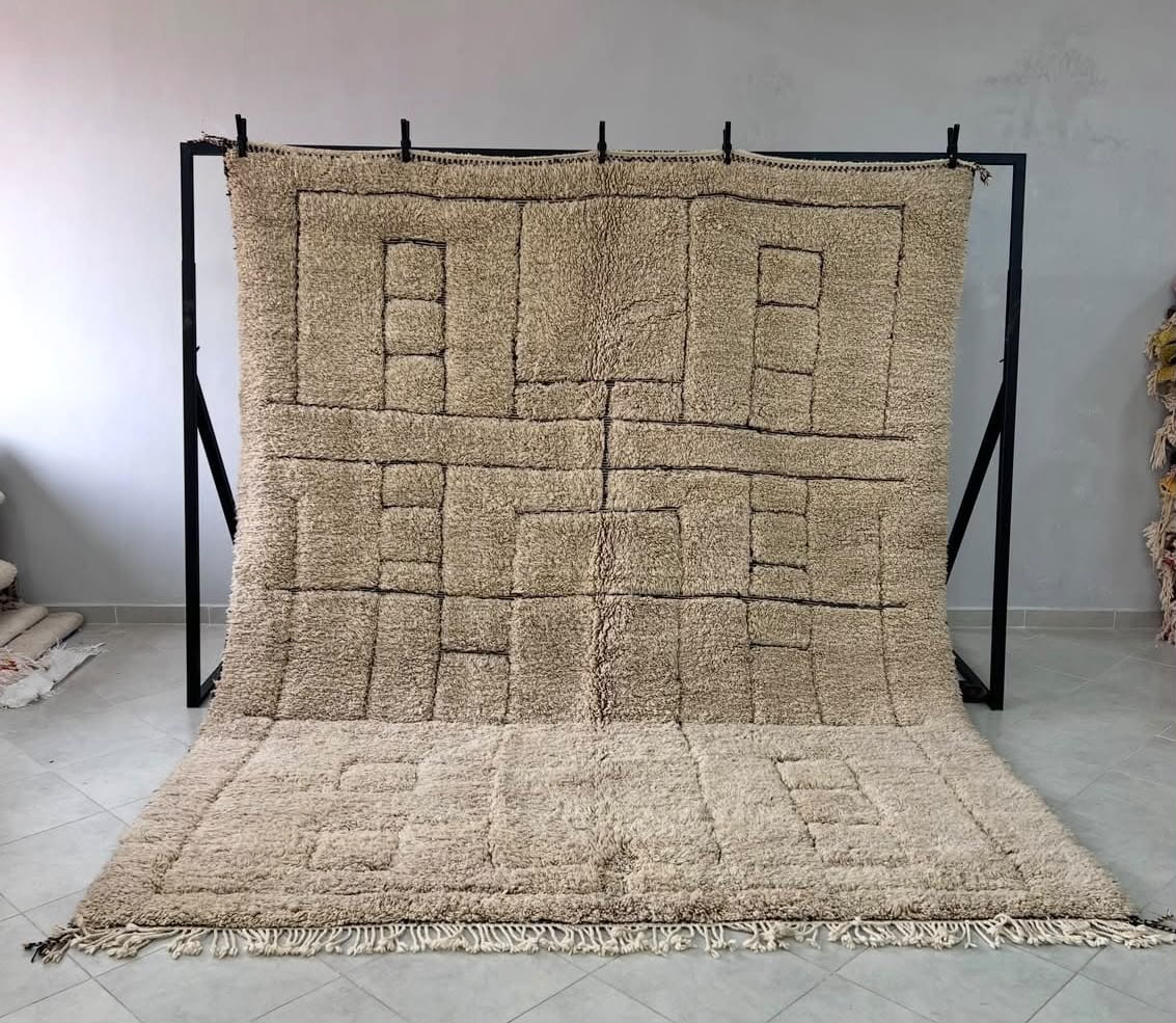 Tapis Berbère Beniourain Beige Taupe - SAFIA RUGS