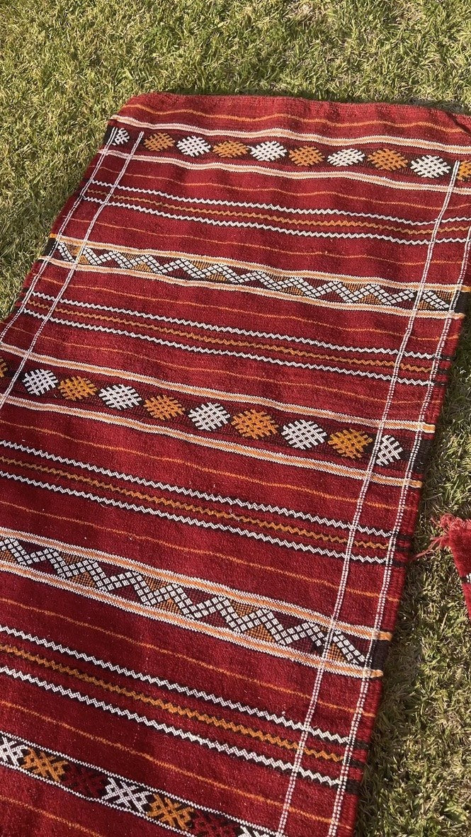 Petit Hanbel Bordeaux Zigzag - SAFIA RUGS