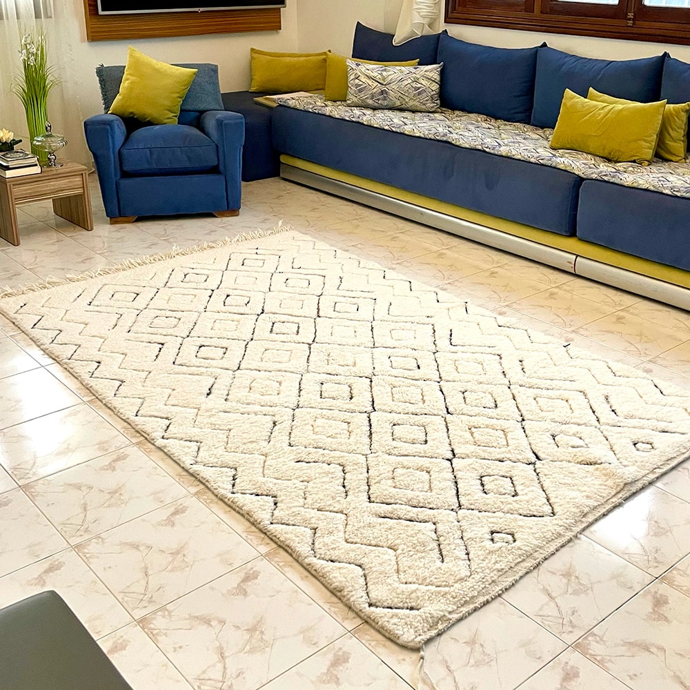 Tapis Berbère Noir et Blanc - SAFIA RUGS