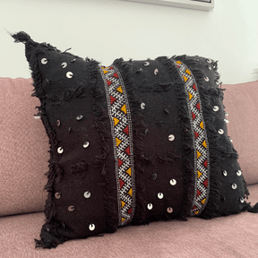 Coussin berbère noir - SAFIA RUGS