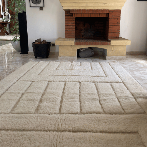 Tapis blanc inspiration luxe sur mesure - SAFIA RUGS