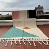 Tapis berbère Zanafi Blanc, Bleu, Rose, Noir, Orange - SAFIA RUGS