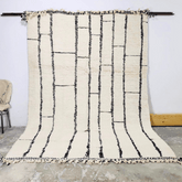 Grand Tapis Beni Ouarain Lignes Noires - SAFIA RUGS
