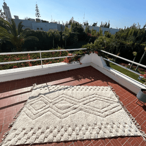 Tapis Beni Ouarain Blanc Hybride - SAFIA RUGS