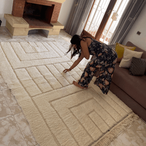 Tapis blanc inspiration luxe sur mesure - SAFIA RUGS