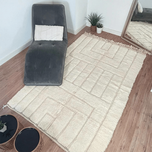 Tapis blanc inspiration luxe sur mesure - SAFIA RUGS