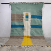 Tapis berbère Zanafi jaune bleu et gris - SAFIA RUGS