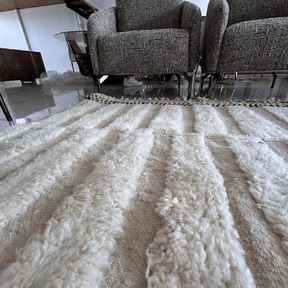 Tapis Beni Ouarain Blanc Majestueux - SAFIA RUGS