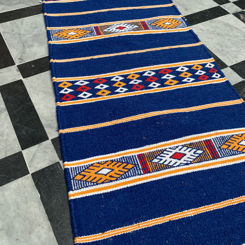 Petit Tapis Berbère Bleu Hanbel - SAFIA RUGS