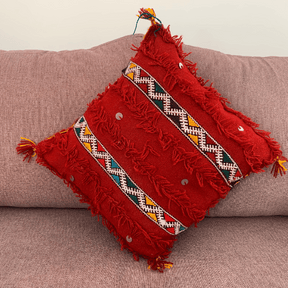 Petit Coussin berbère rouge - SAFIA RUGS