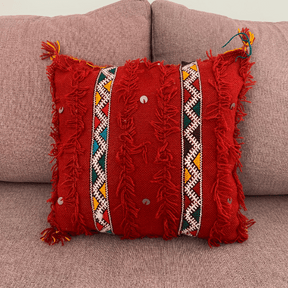 Petit Coussin berbère rouge - SAFIA RUGS