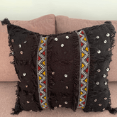 Coussin berbère noir - SAFIA RUGS