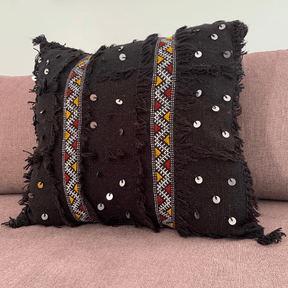 Coussin berbère noir - SAFIA RUGS