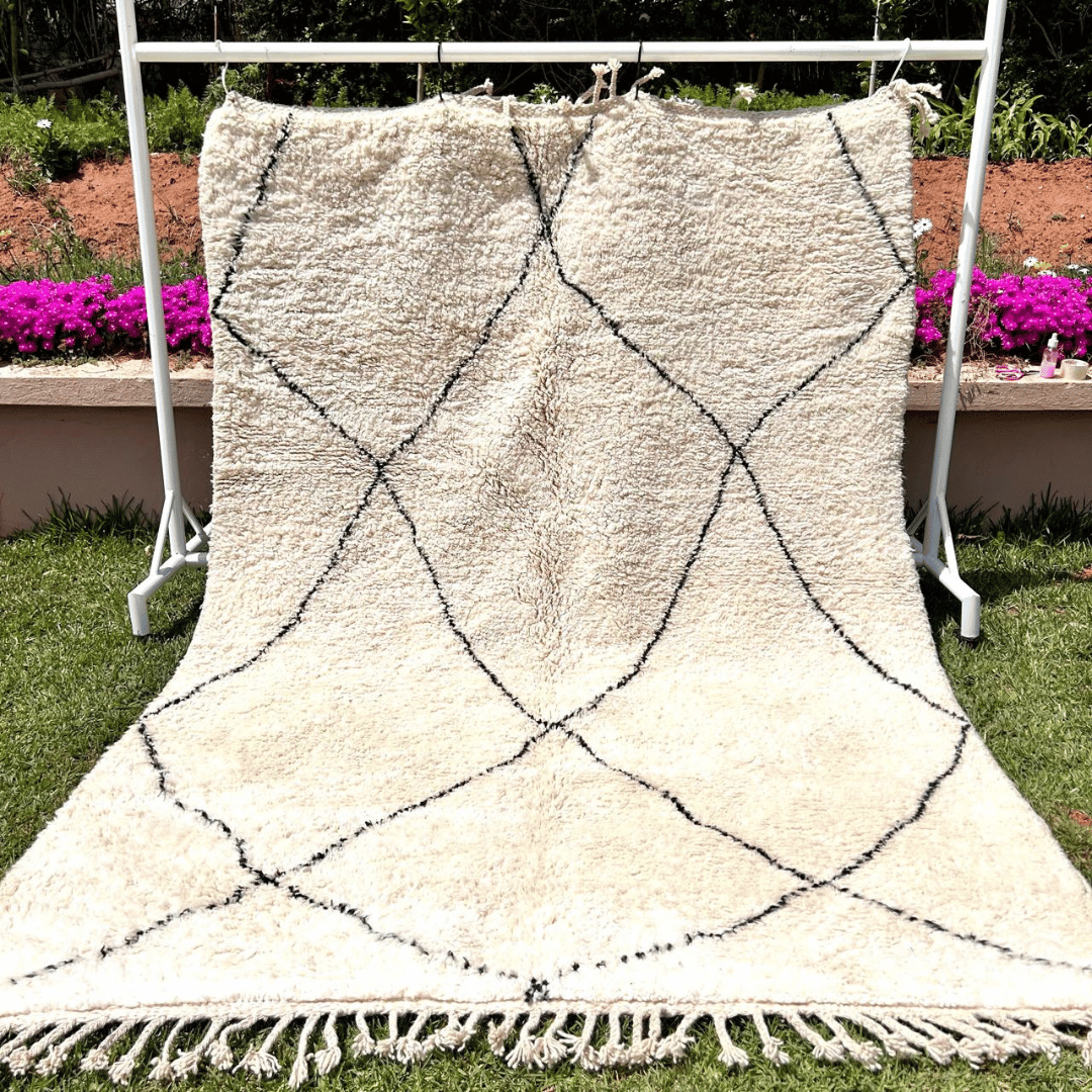 Tapis Beni Ouarain Losanges Noirs - SAFIA RUGS