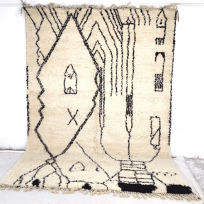 Tapis Beni Ouarain Noir et Blanc Design - SAFIA RUGS