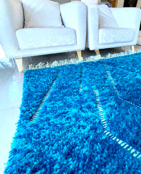 Tapis Beni Ouarain Bleu Azur - SAFIA RUGS