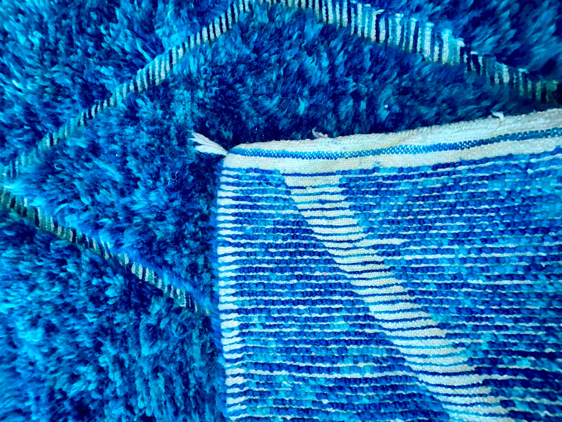 Tapis Beni Ouarain Bleu Azur - SAFIA RUGS