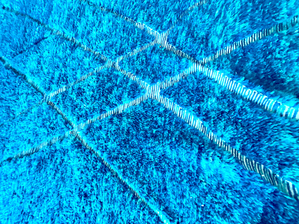 Tapis Beni Ouarain Bleu Azur - SAFIA RUGS