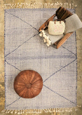 Tapis Salon Berbère Zanafi Bleu Jean