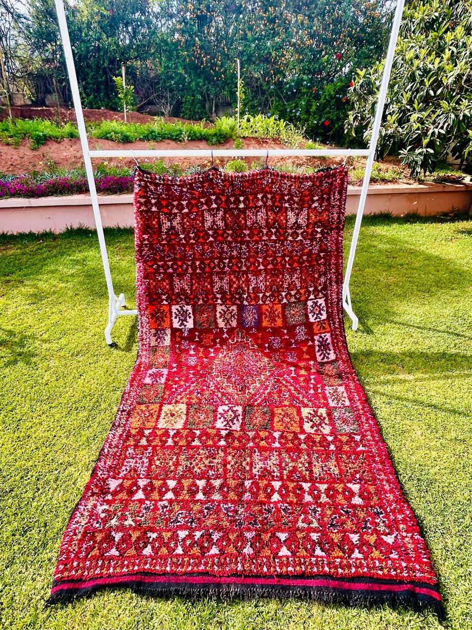 Grand Tapis Berbère Vintage Unique Rouge