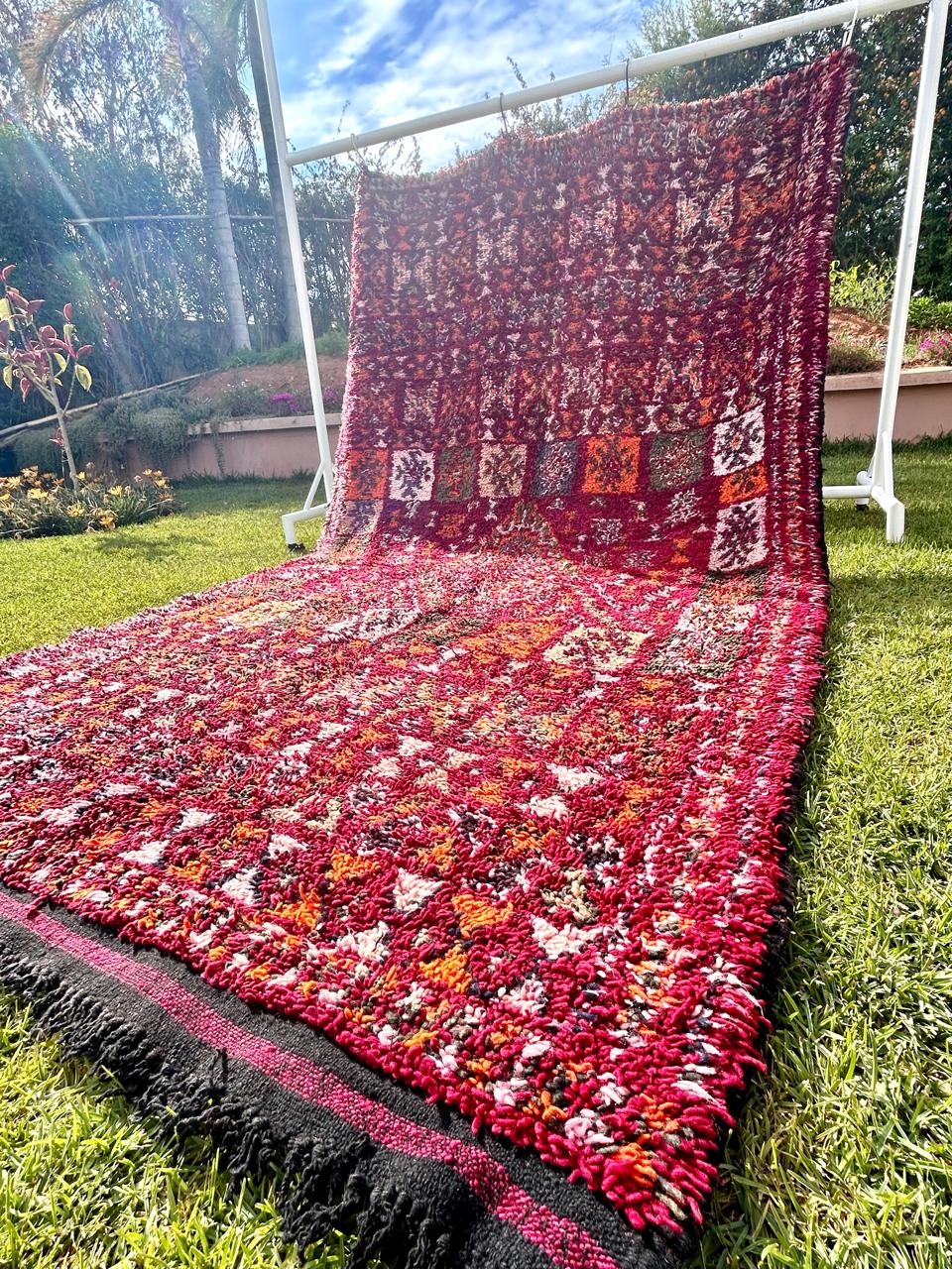 Grand Tapis Berbère Vintage Unique Rouge