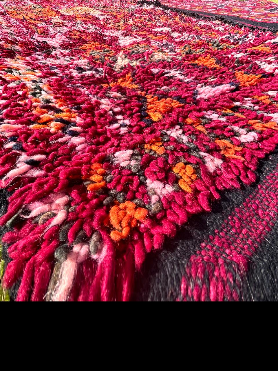 Grand Tapis Berbère Vintage Unique Rouge