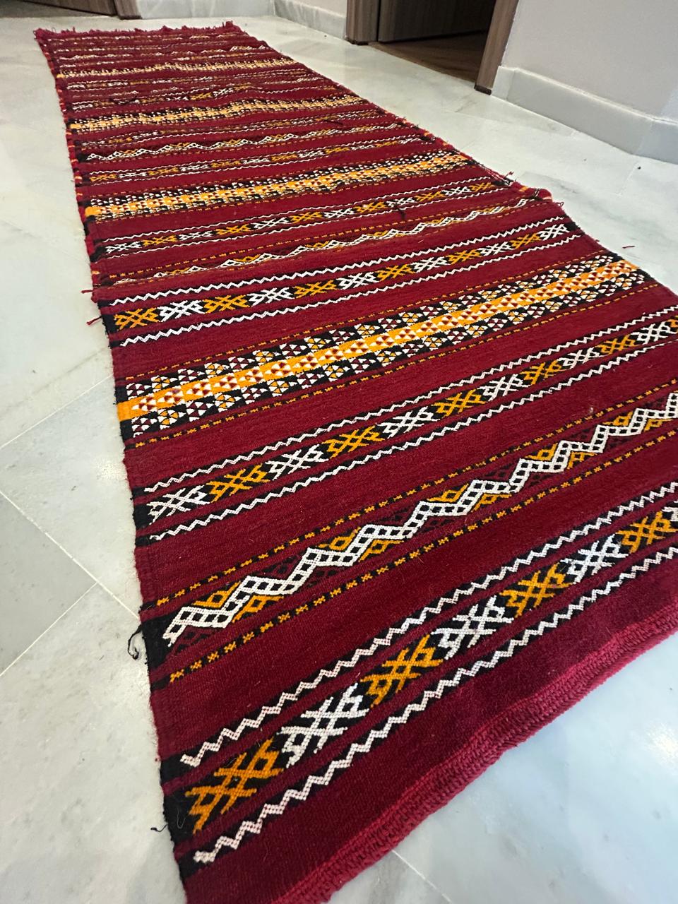 Tapis Berbère Couloir Hanbel Rouge