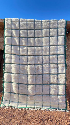 Tapis Mrirt Luxueux Blanc à Carreaux vert
