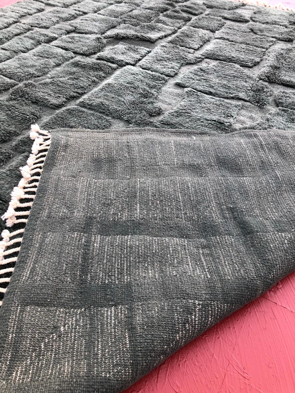 Tapis Mrirt Luxueux à Carreaux Gris
