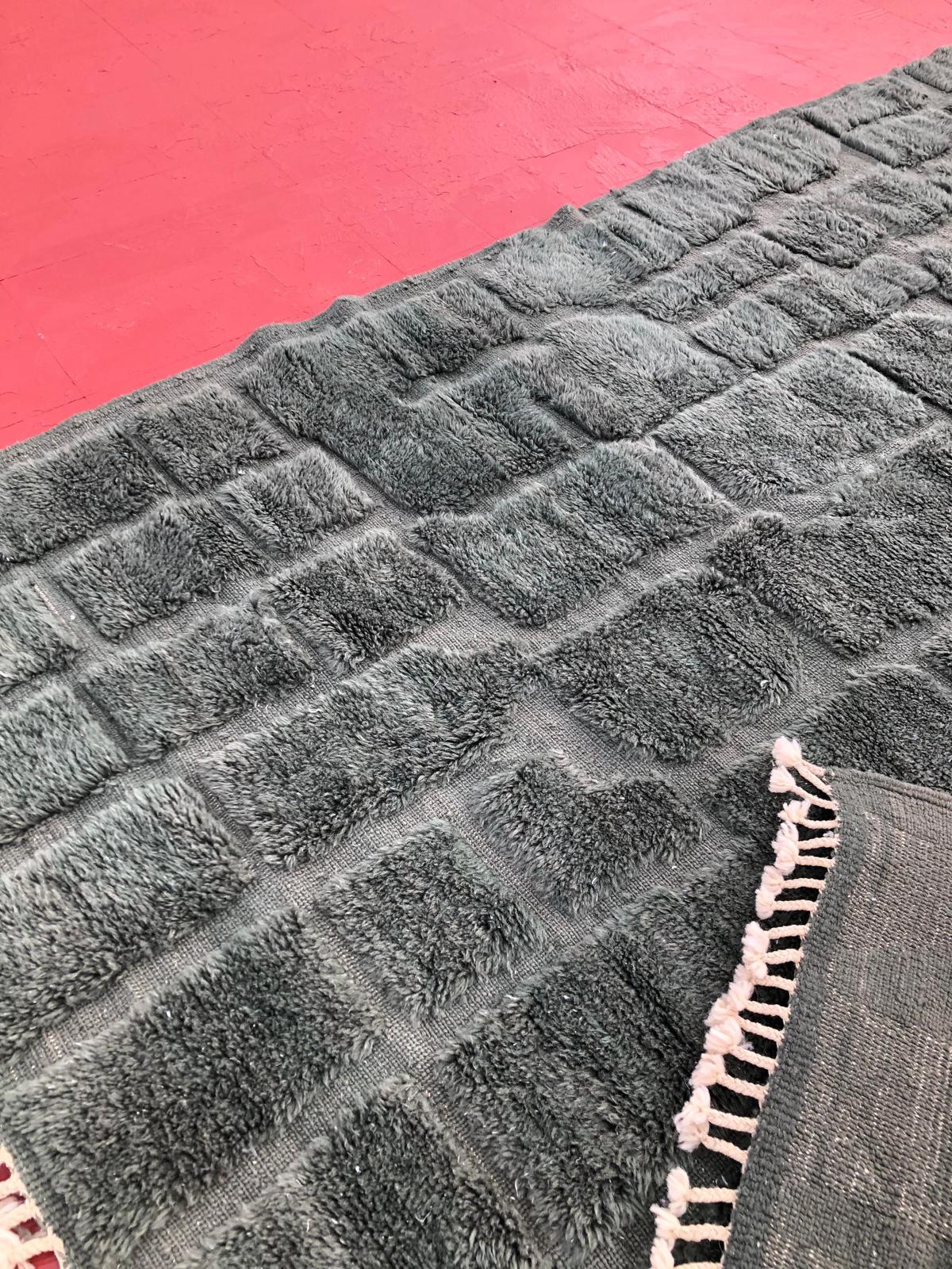 Tapis Mrirt Luxueux à Carreaux Gris