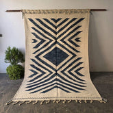 Tapis Berbère Zanafi Beige Blanc Bleu