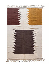 Tapis Berbère Zanafi Marron Foncé Jaune Moutarde et Grena