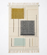 Tapis Berbère Zanafi Blanc Gris Kaki et Bleu Ciel
