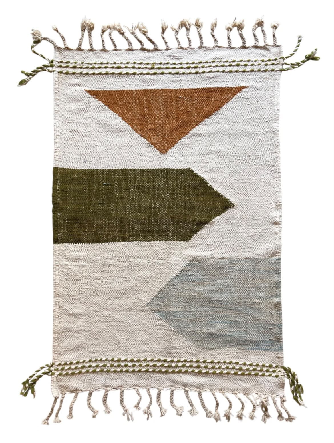 Tapis Berbère Zanafi Vert Marron et Bleu Ciel