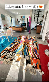 Tapis Beni Ouarain marocain coloré unique - SAFIA RUGS