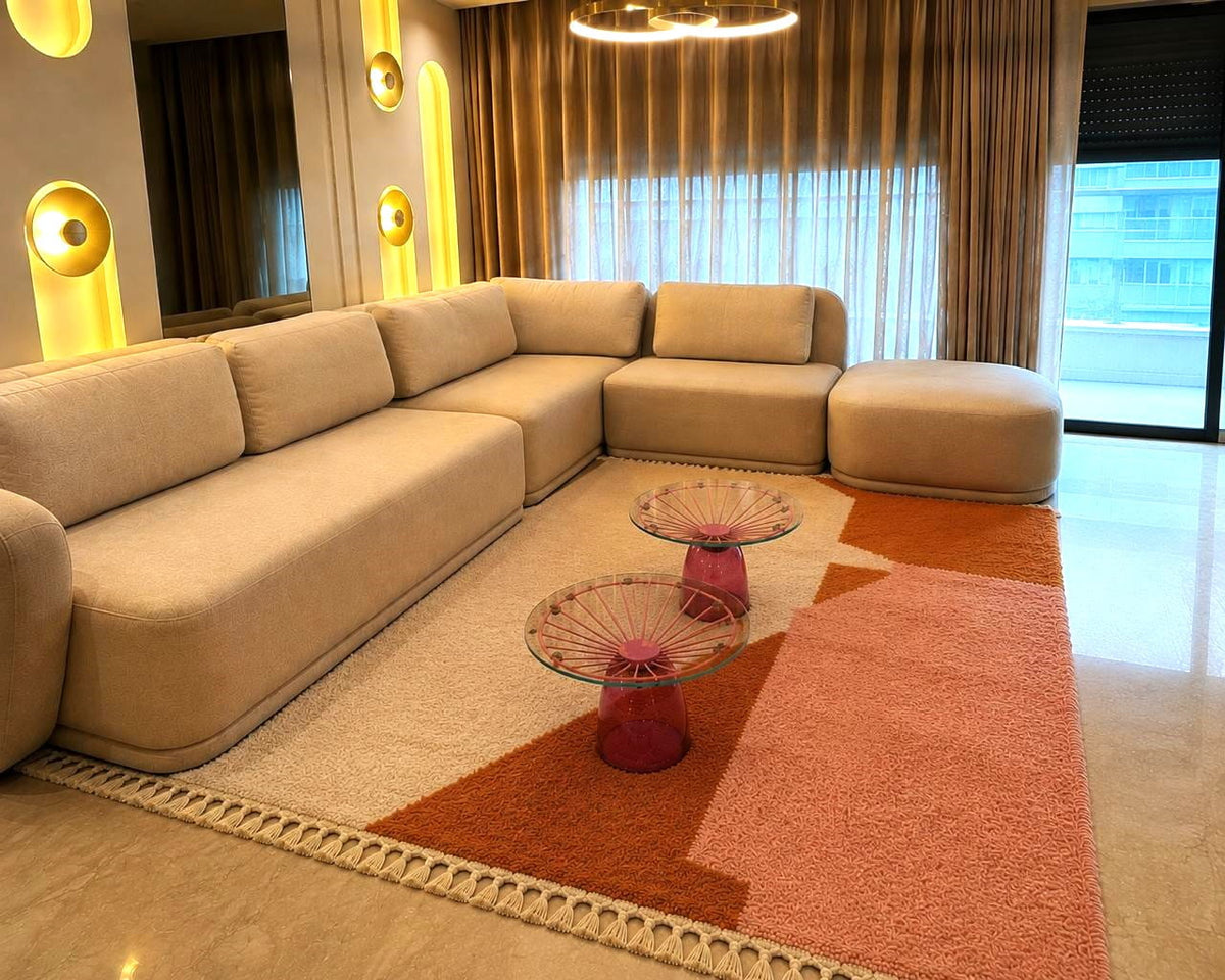Tapis Berbère Beniourain Blanc Multi-couleurs