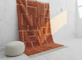 Grand Tapis Beni Ouarain Design Terracotta - SAFIA RUGS